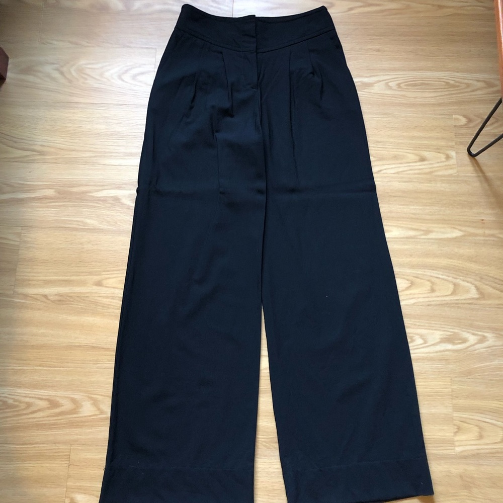 Black high waisted, wide leg pants